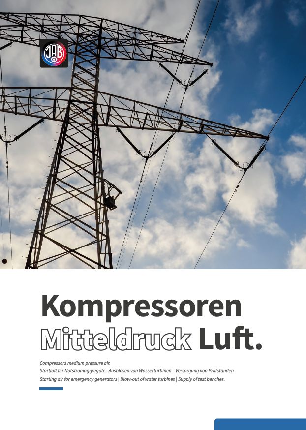 Cover page of a PDF guide on air medium pressure compressors by J.A. Becker & Söhne, featuring a compressor image, a ship, and industrial infrastructure.