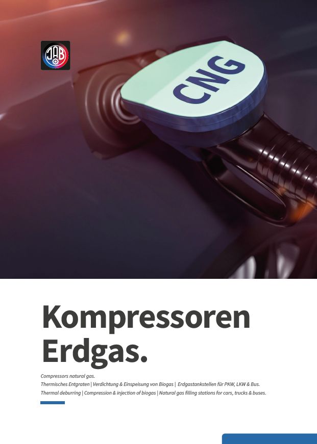 Ein detailliertes Bild eines CNG-Kompressors mit technischen Beschreibungen und Anwendungsbeispielen.