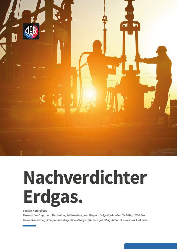 Illustration eines CNG Boosters mit technischen Details und Anwendungsbeispielen.
