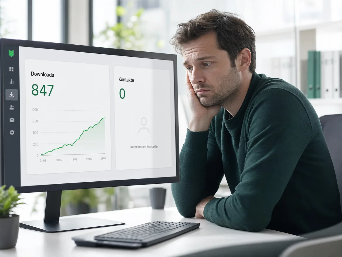 Marketer sieht viele Downloads, aber keine Kontakte
