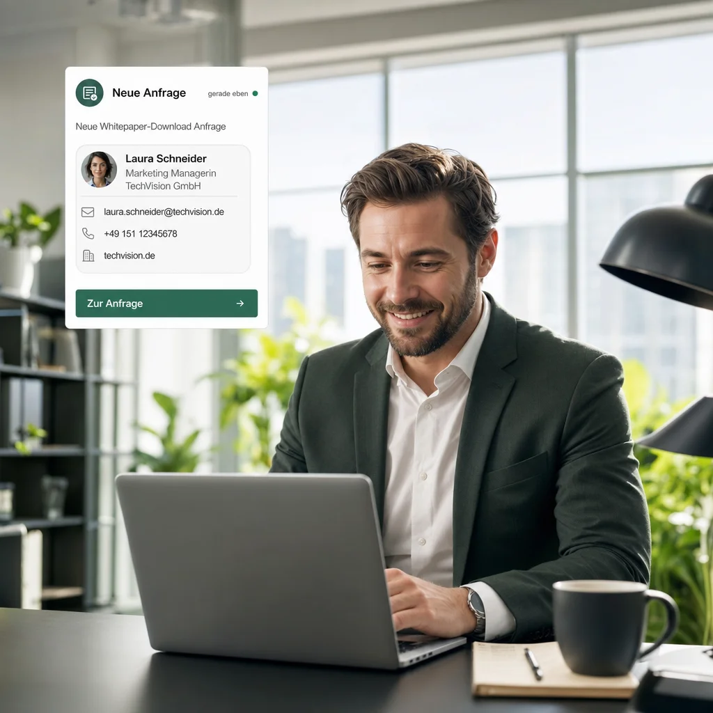 Neue Anfrage mit Kontaktdaten nach Whitepaper-Download
