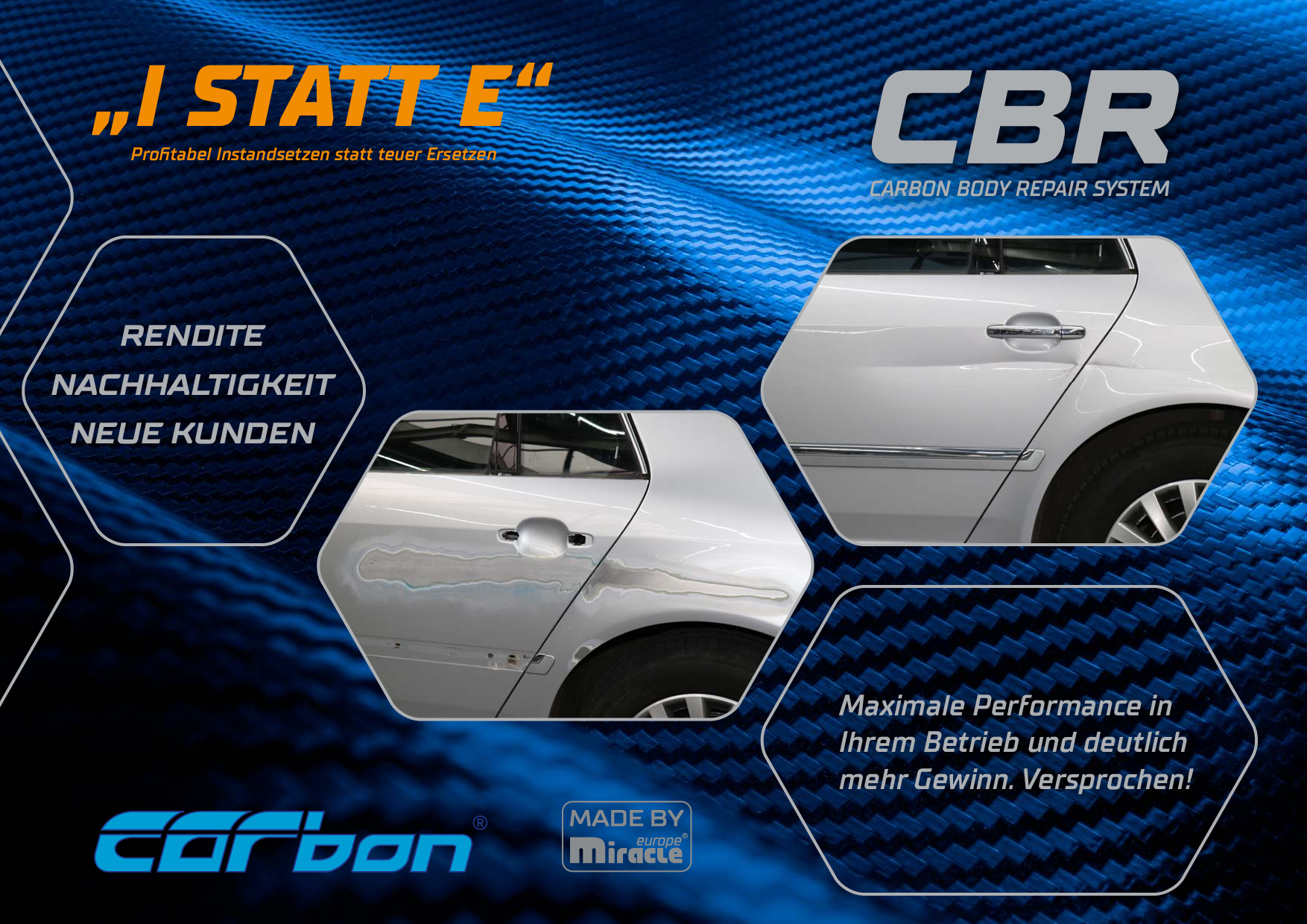 Vorschaubild des PDFs mit Informationen über das CBR-System der Carbon GmbH, das Instandsetzung von Fahrzeugkarosserien zeigt